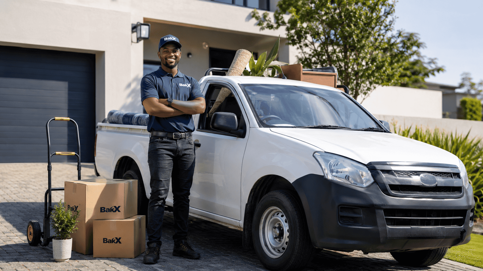 Customer entering pickup and delivery details on BakX