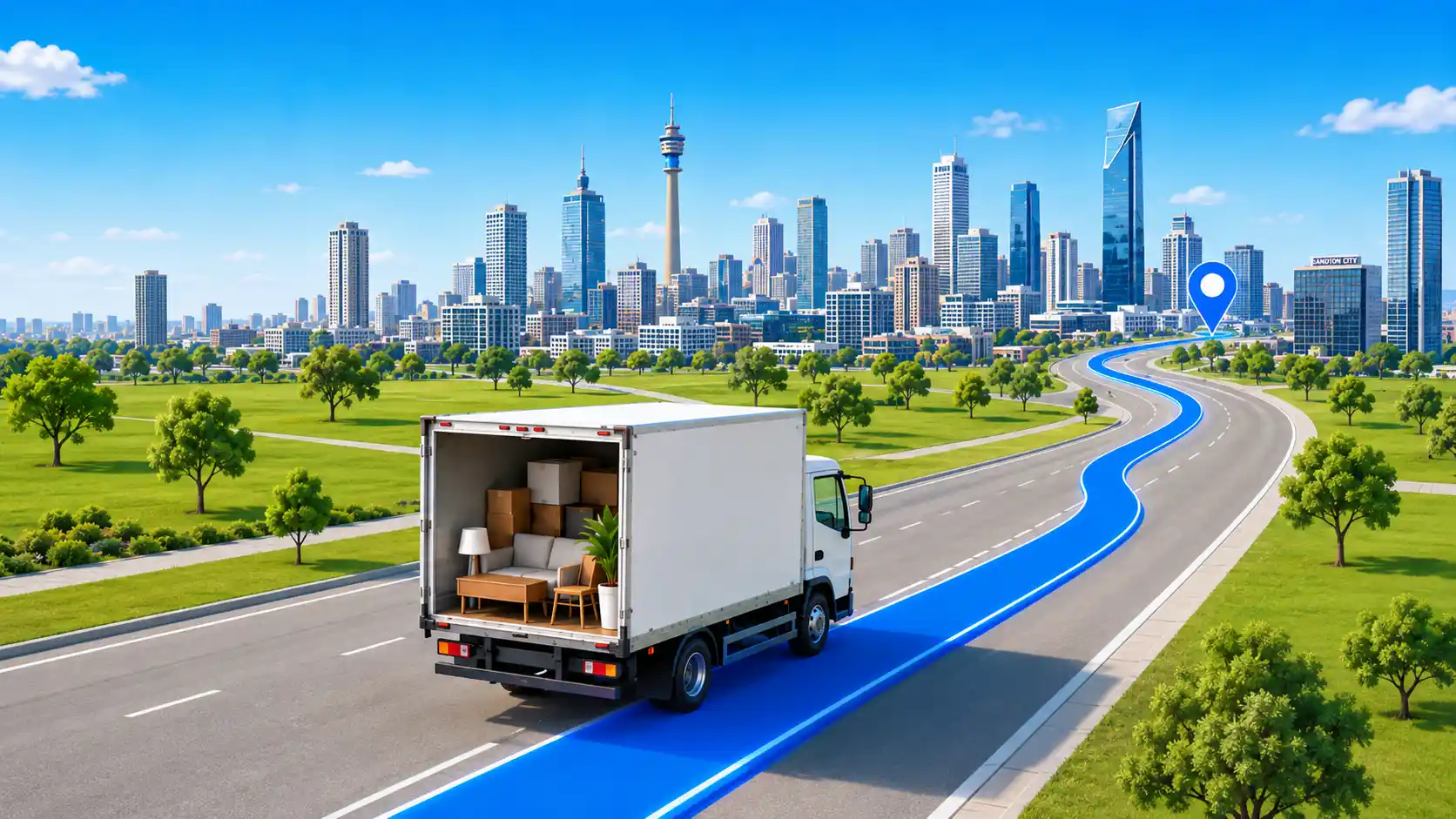 Truck on map